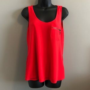 Red Sleeveless camisole with side zip. Medium